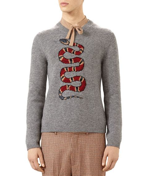 gucci wool jacquard snake sweater|gucci snake hoodie.